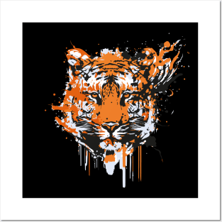 Colorful tiger face art Posters and Art